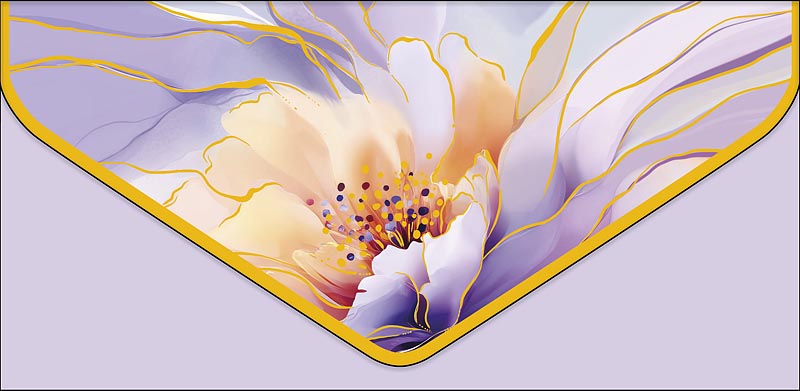 Конверт для денег "цветок" софт тач фольга