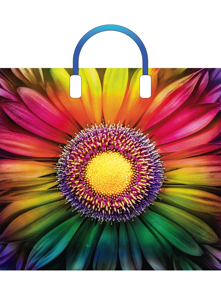 Пакет универсальный 38х34см "радужный" пл.ручка 90мкм