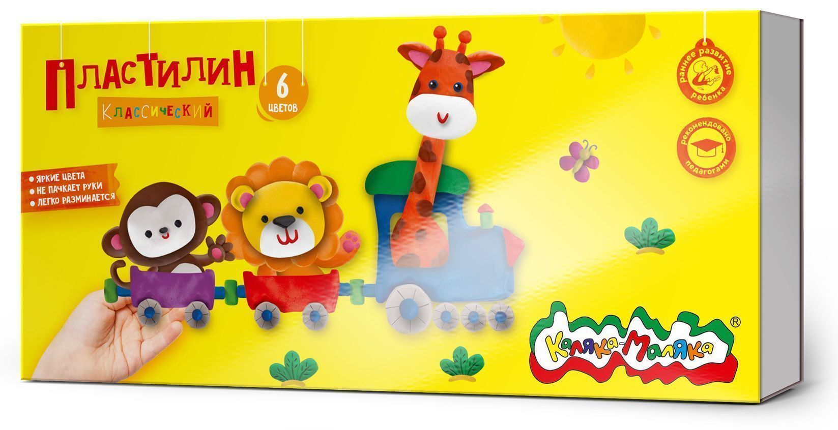 пластилин каляка-маляка (фарм) 6цв. 120г стек Пластилин каляка-маляка (фарм) 6цв. 120г стек