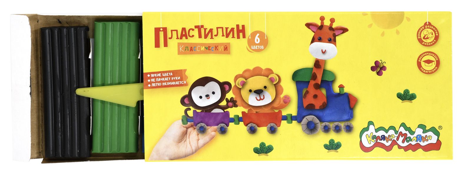 Пластилин каляка-маляка (фарм) 6цв. 120г стек