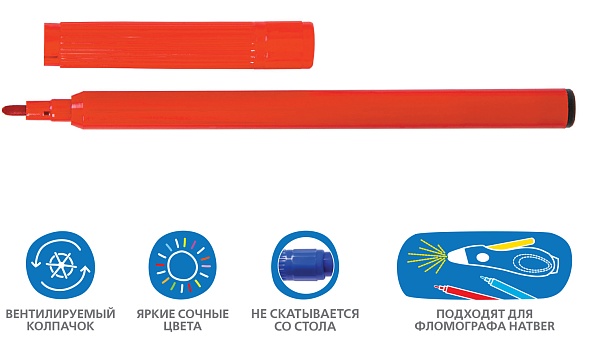 Фломастеры "вот енот" 12цв. (hatber) вент.колп.,к/уп.