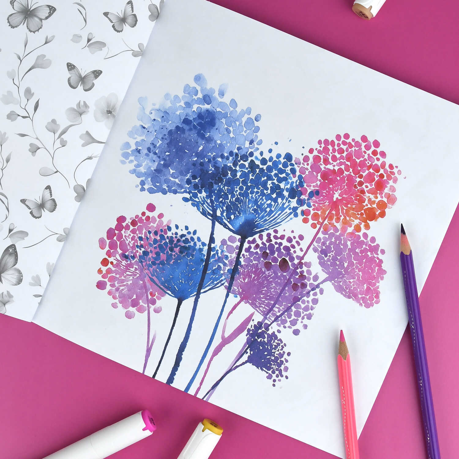 Книга-раскраска "творческая раскраска. цветы" (феникс+)