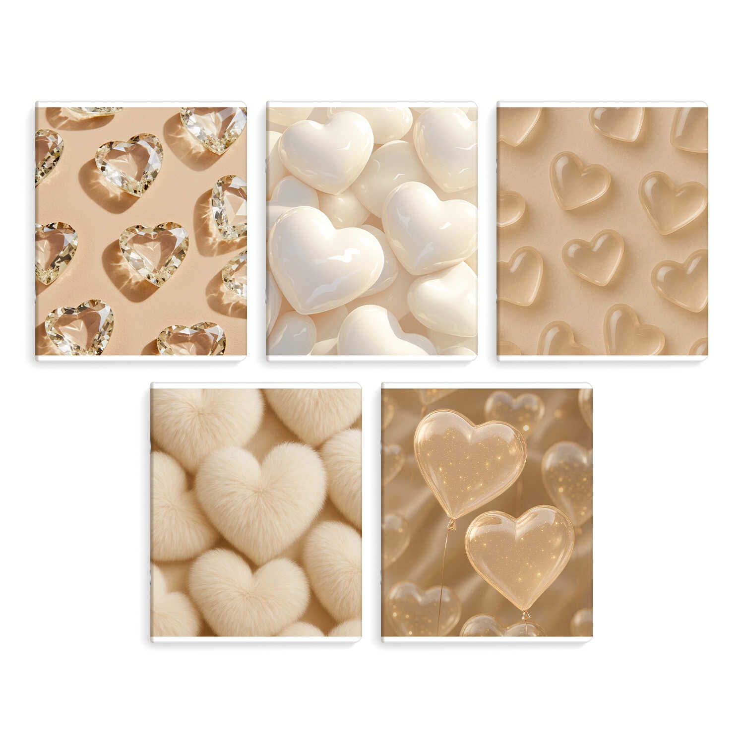 Тетрадь 48л. кл. "бежевые сердца" (феникс+) б/б,выб.лак,асс-т