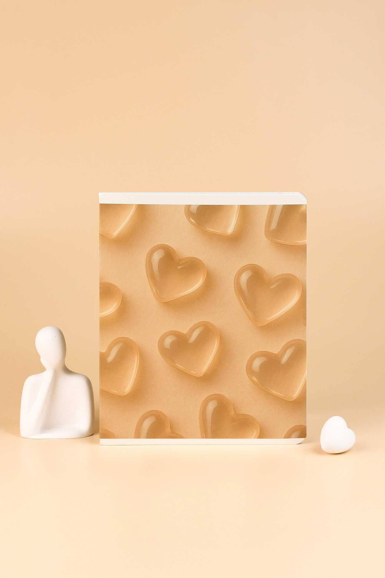 Тетрадь 48л. кл. "бежевые сердца" (феникс+) б/б,выб.лак,асс-т