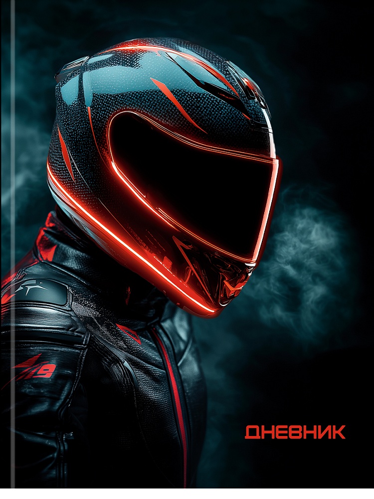 Дневник универс. тв.обл. "мотоциклист в чёрном-1" (проф-пресс) глянц.лам.