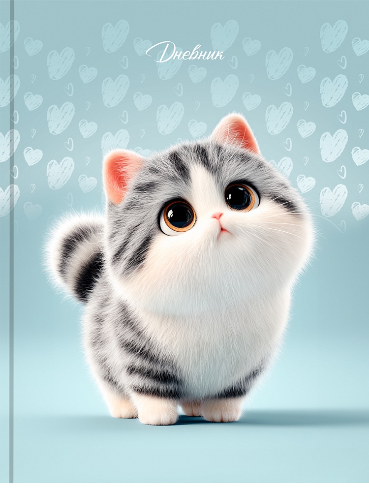 Дневник мл.кл. тв.обл. "милый котик-8" (проф-пресс) глянц.лам.