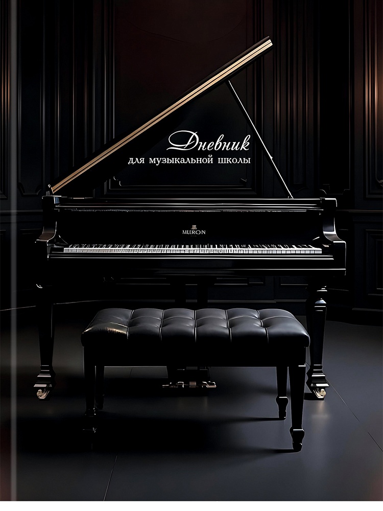 Дневник для муз.школ тв.обл. "чёрный рояль-2" (проф-пресс) глянц.лам.