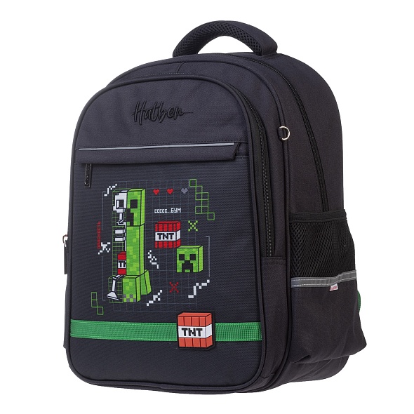 Рюкзак hatber "light. pixel boom" 38х29х14,5см 2 отдел.