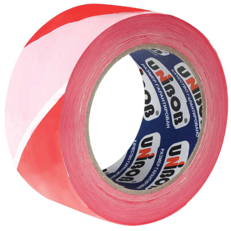 Лента сигнальная красн./бел. 70ммх150м