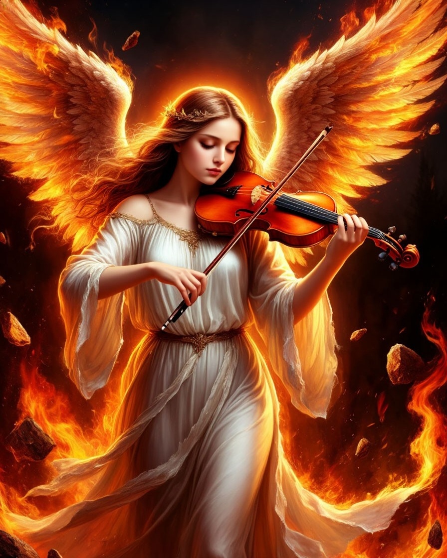 Набор д/творч. картина по номерам 40х50см "ангел и скрипка"