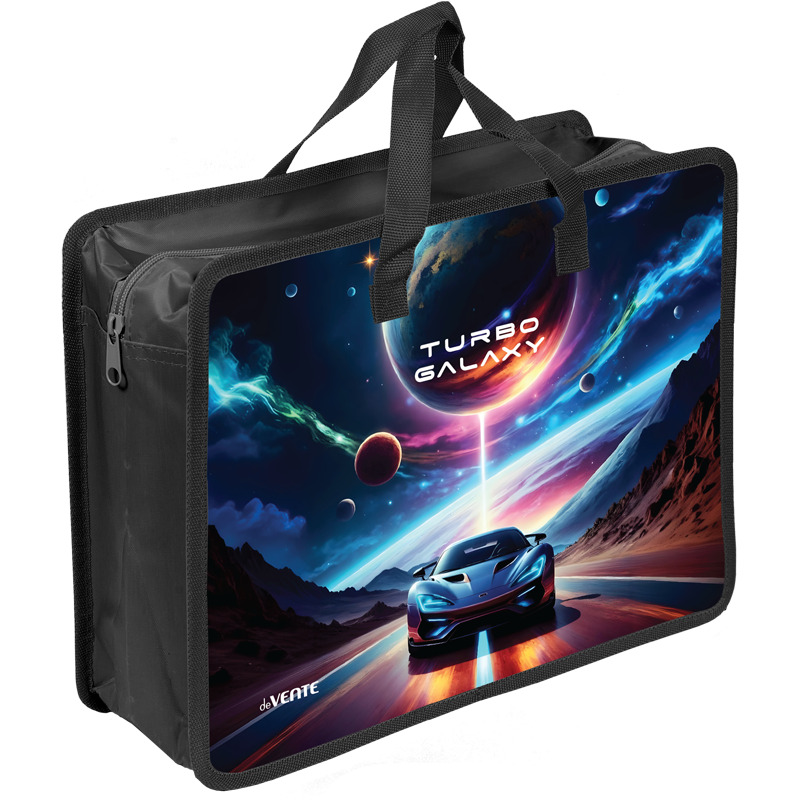 Папка-портфель пласт. а4+ devente "turbo galaxy" 33,5х26х10см на молнии с ручками