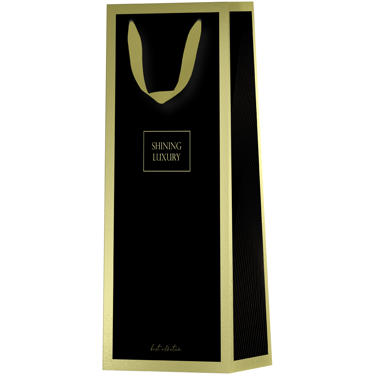 Пакет подарочный под бутылку "black" (12х36см)