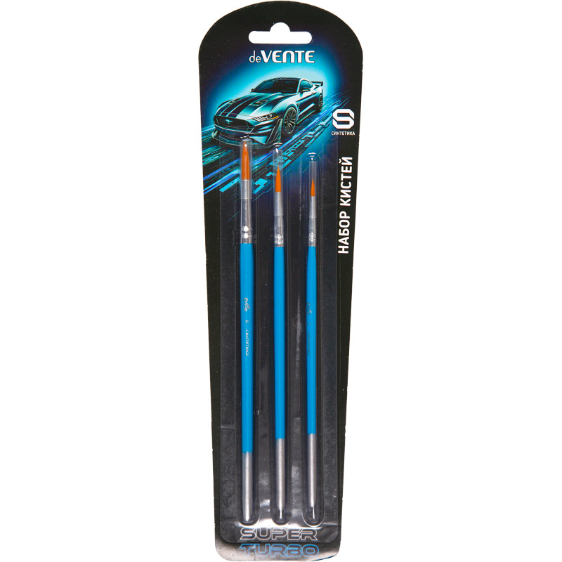Кисти в наборе синтетика 3шт. (№1,5,8) devente "super turbo"