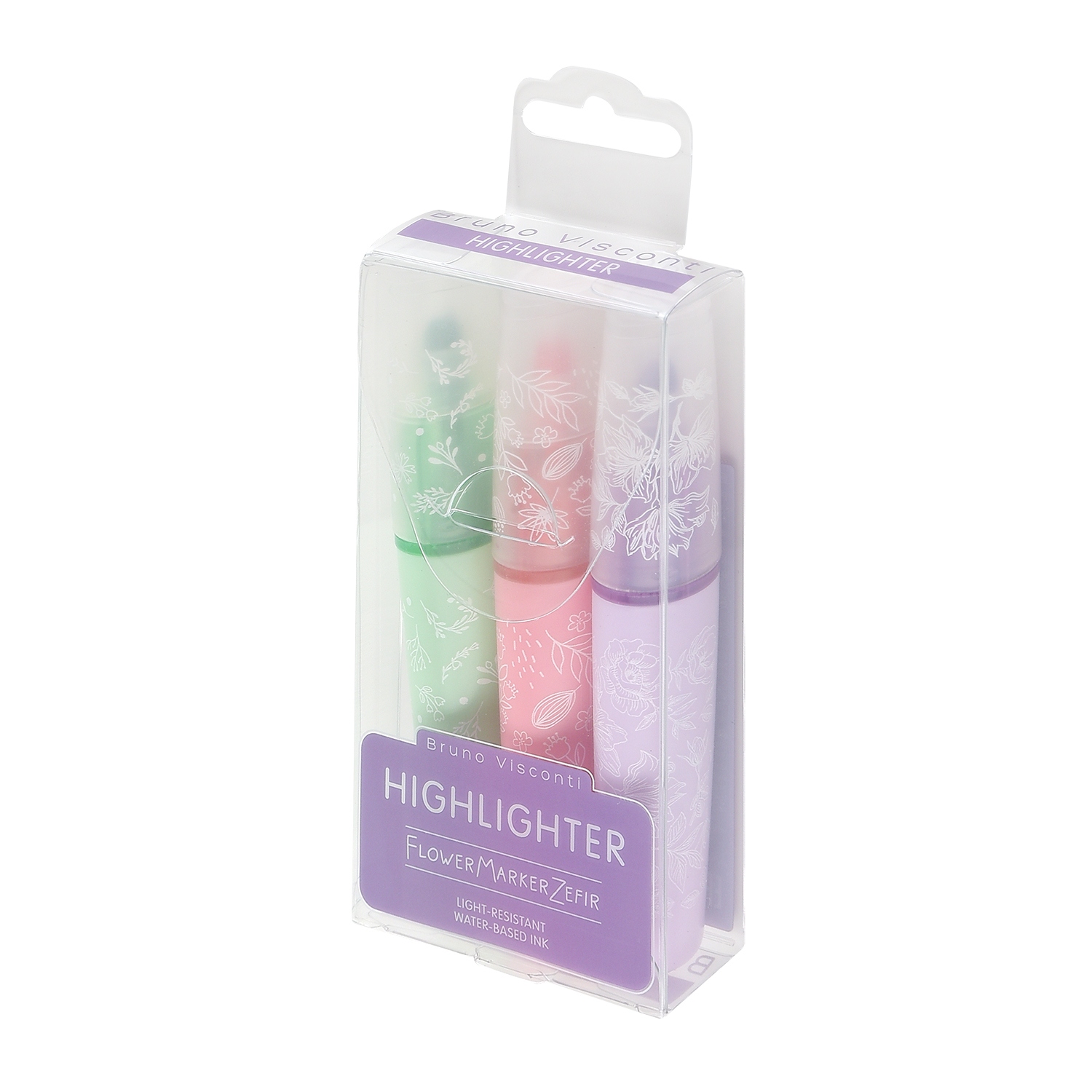 Маркер текстовый набор 3цв. bruno visconti "flower marker zefir" резец 1,0мм-5,0мм