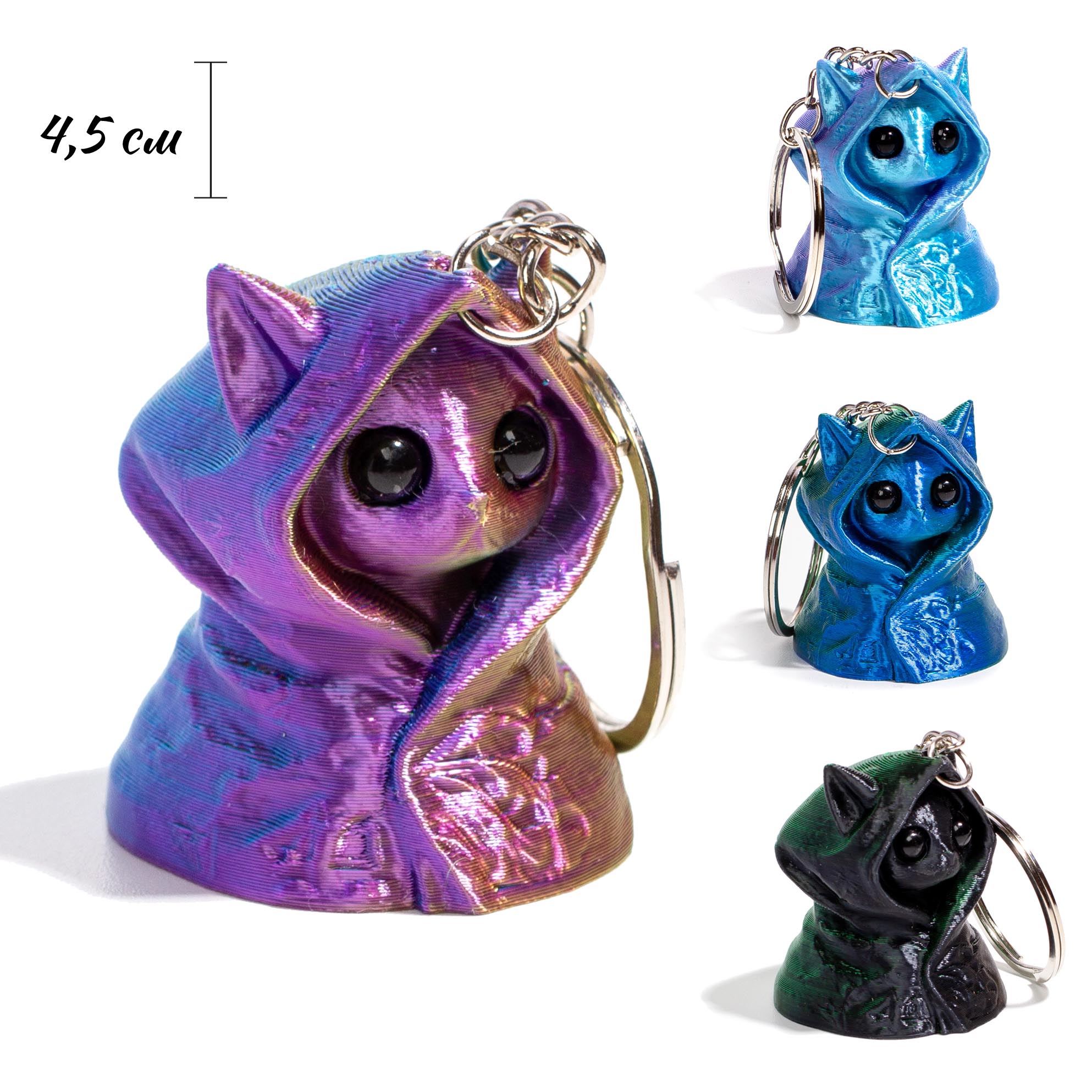 брелок "кот в капюшоне" 4,5см асс-т Брелок "кот в капюшоне" 4,5см асс-т