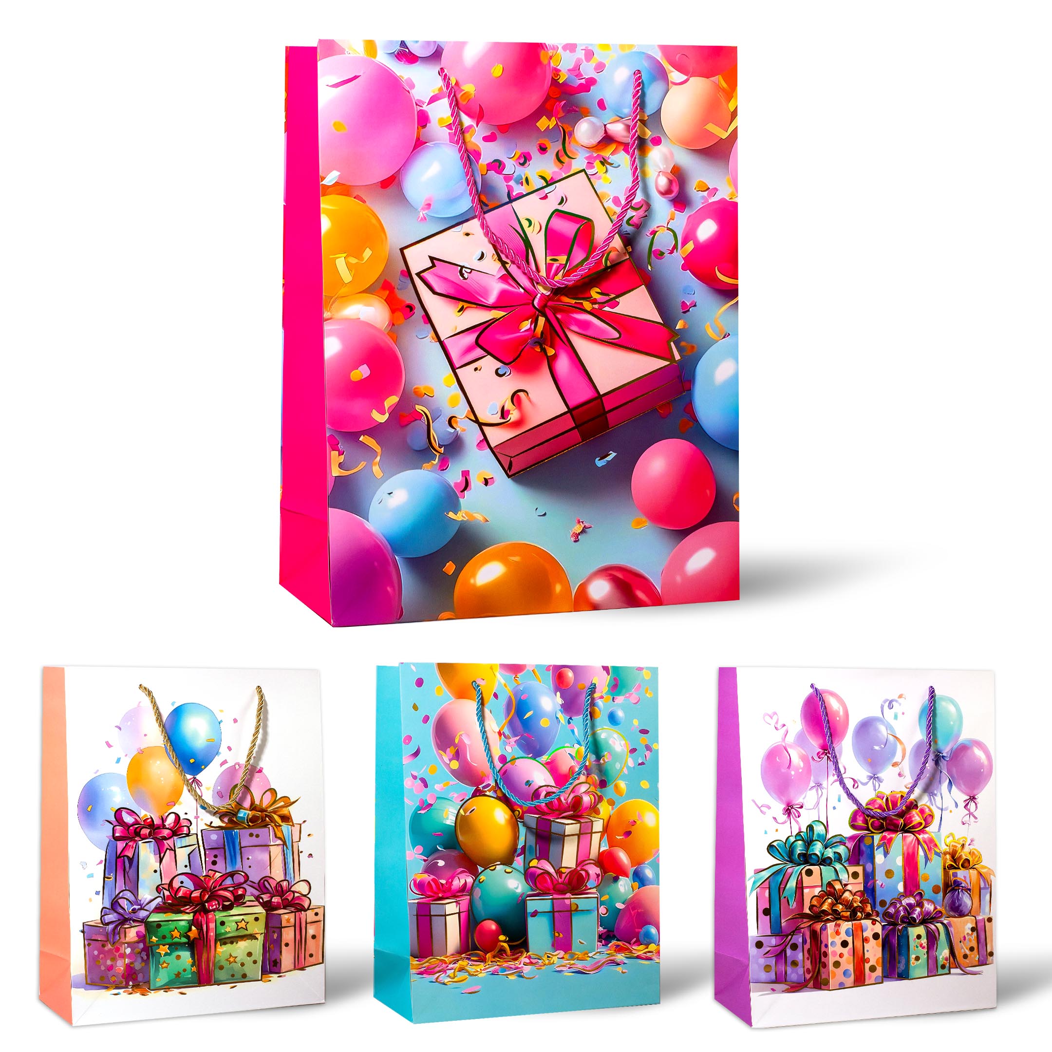 Пакет подарочный "поздравительный" (26х32см) асс-т