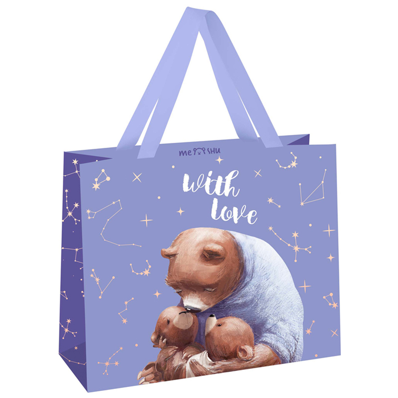 Пакет подарочный "with love" (32х26х12см)