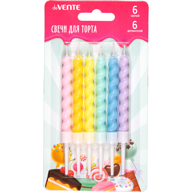 Набор свечей для торта 6шт. devente "pastel set"