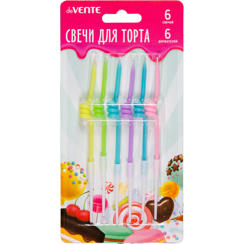 Набор свечей для торта 6шт. devente "pastel wave"