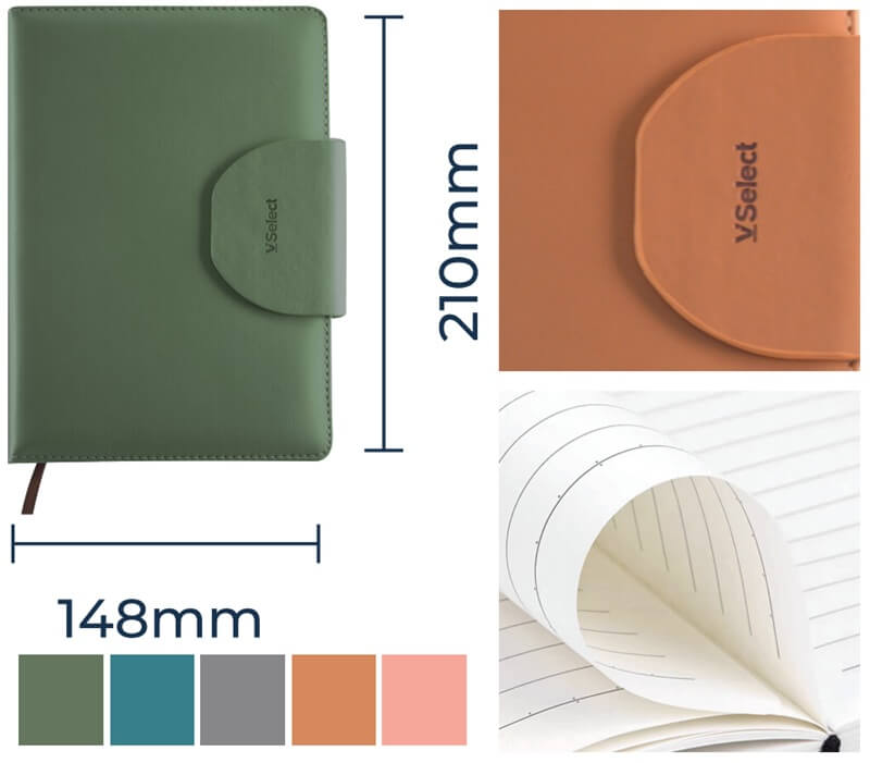 Книжка записная а5 120л. лин. с магн.клапаном,кож.зам.,асс-т