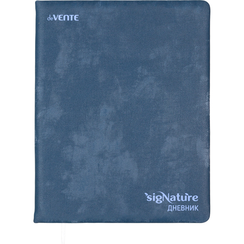 Дневник универс. тв.обл. "signature" синий (devente) кож.зам.