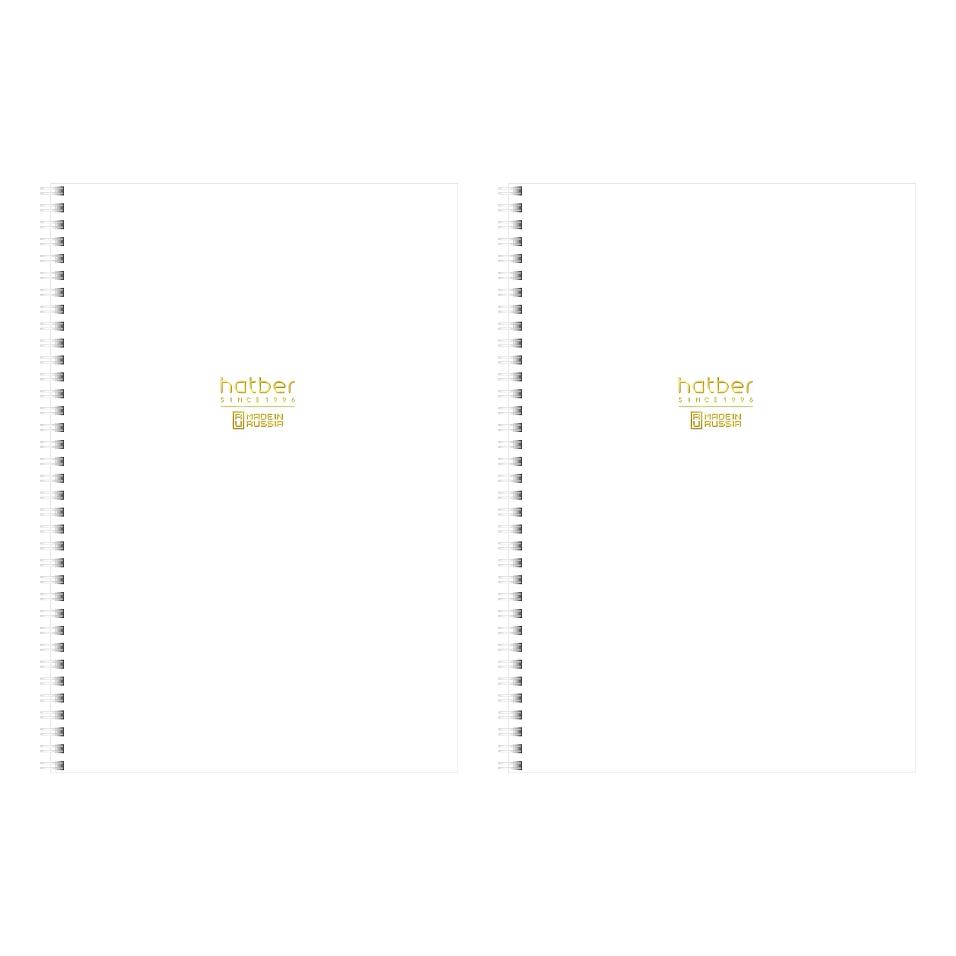 Тетрадь а4 на гребне 96л. кл. "арктический белый" (hatber) б/б,перфорац.,софт тач,3d фольга,асс-т