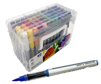 Набор маркеров акрил. bocai 60цв. кисть 1,0-5,0мм