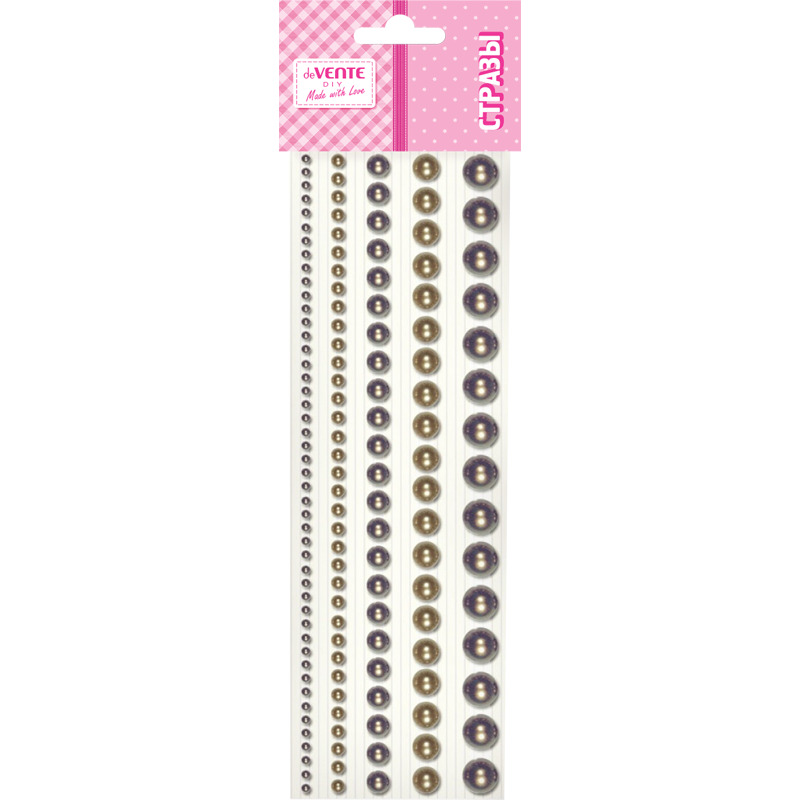 Наклейки стразы акриловые devente "diy pearls" цвет шоколадного опала 115шт.