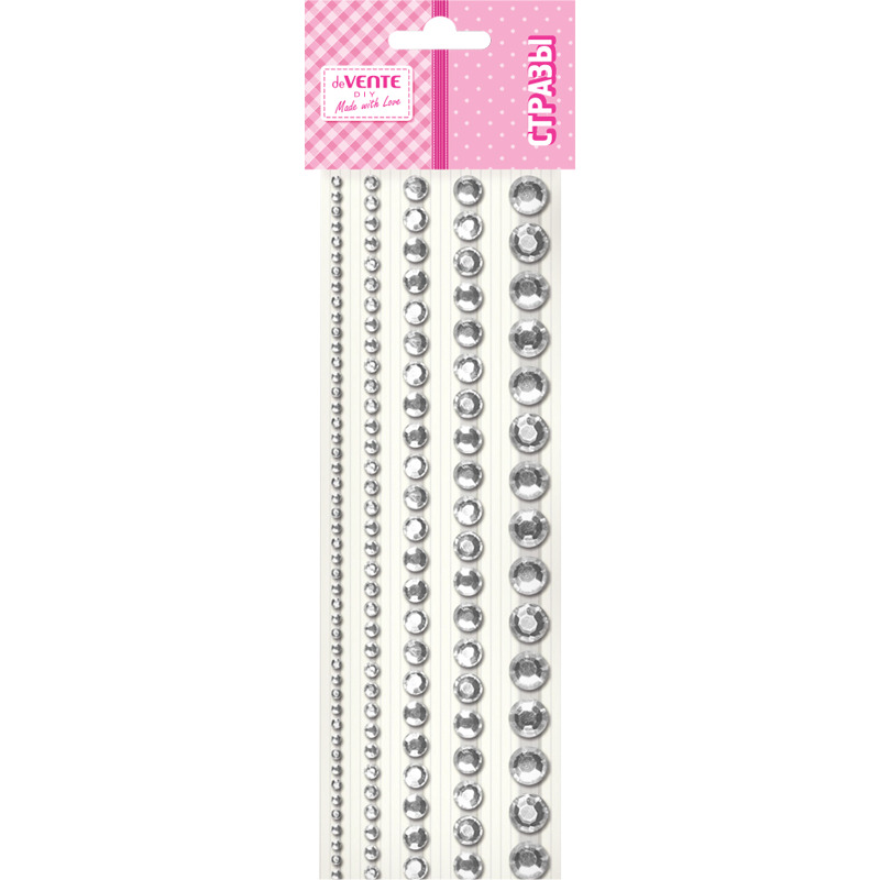 Наклейки стразы акриловые devente "diy jewelry inspiration" серебристые 130шт.