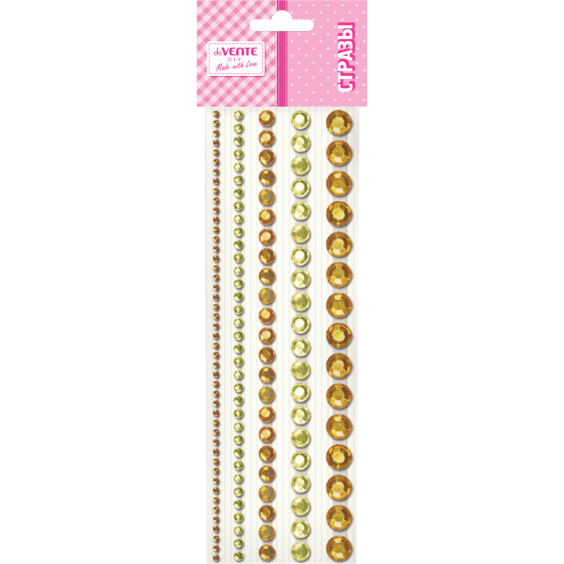 Наклейки стразы акриловые devente "diy jewelry inspiration" золотистые 130шт.