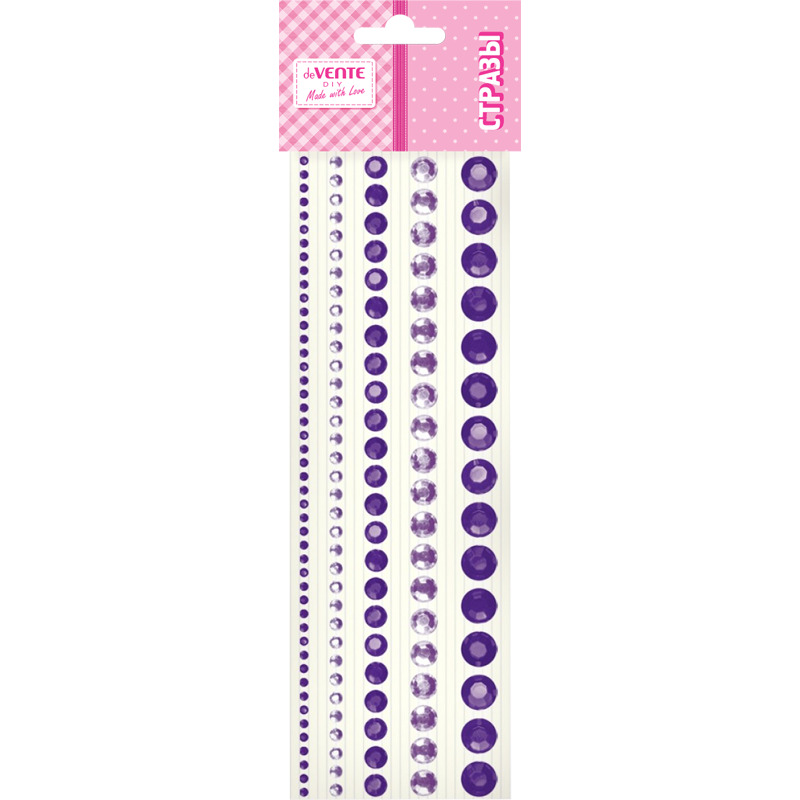 Наклейки стразы акриловые devente "diy jewelry inspiration" аметистовые 130шт.
