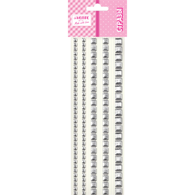 Наклейки стразы акриловые devente "diy jewelry inspiration" серебряные 153шт.