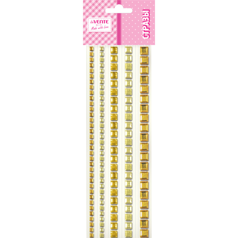 Наклейки стразы акриловые devente "diy jewelry inspiration" золотистые 153шт.