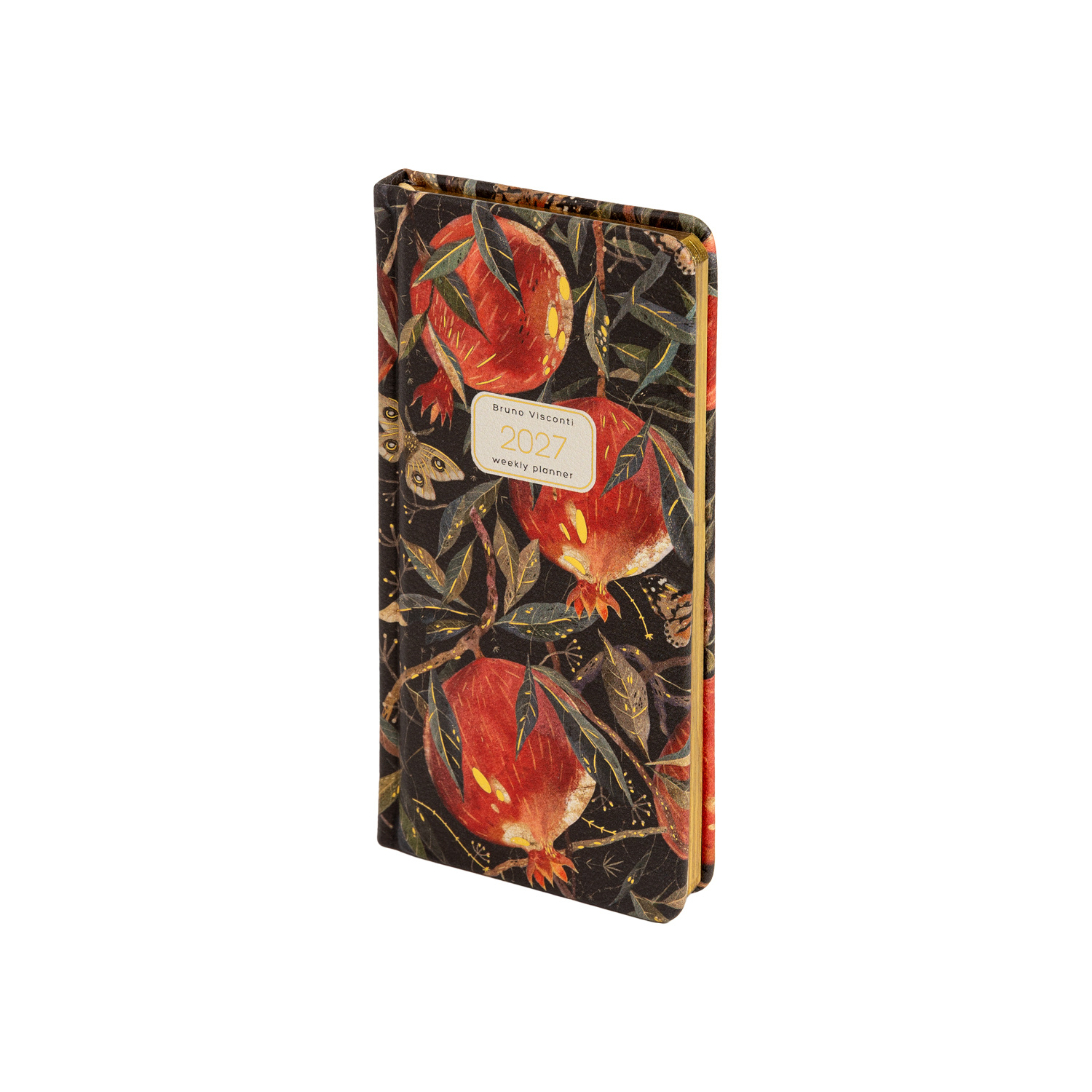 Еженедельник 2027 а6 bruno visconti "flora. гранат" цветной кож.зам.