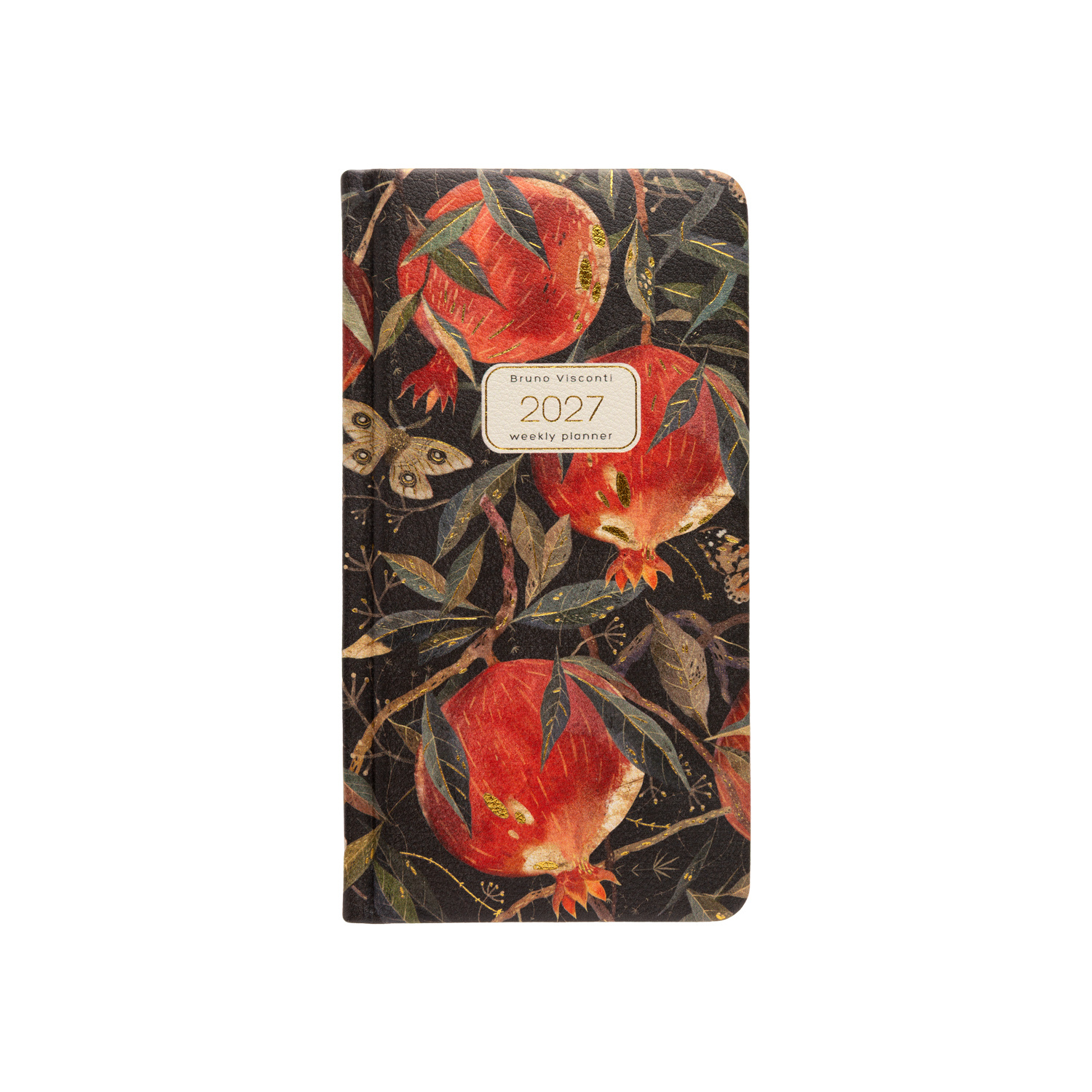 Еженедельник 2027 а6 bruno visconti "flora. гранат" цветной кож.зам.
