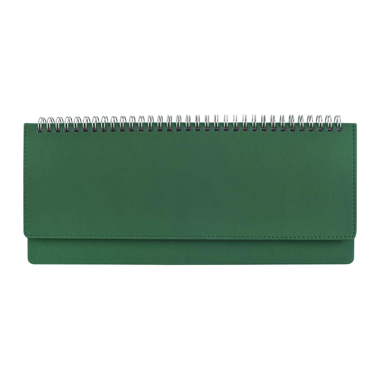 Еженедельник 2027 гребень 305х130мм альт "velvet" зелёный кож.зам.