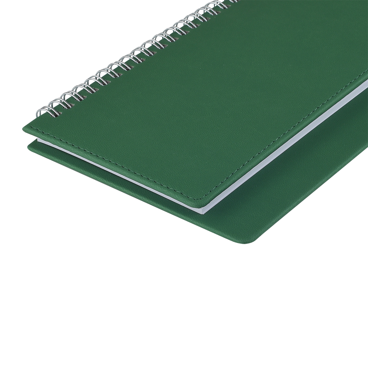 Еженедельник 2027 гребень 305х130мм альт "velvet" зелёный кож.зам.