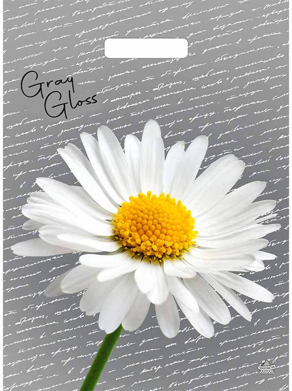 пакет универсальный 43х31,5см "грэй глосс ромашка" проруб.ручка 50мкм Пакет универсальный 43х31,5см "грэй глосс ромашка" проруб.ручка 50мкм