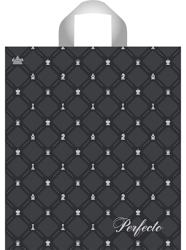 Пакет универсальный 35х31см "перфекто шахматы" петл.ручка 95мкм