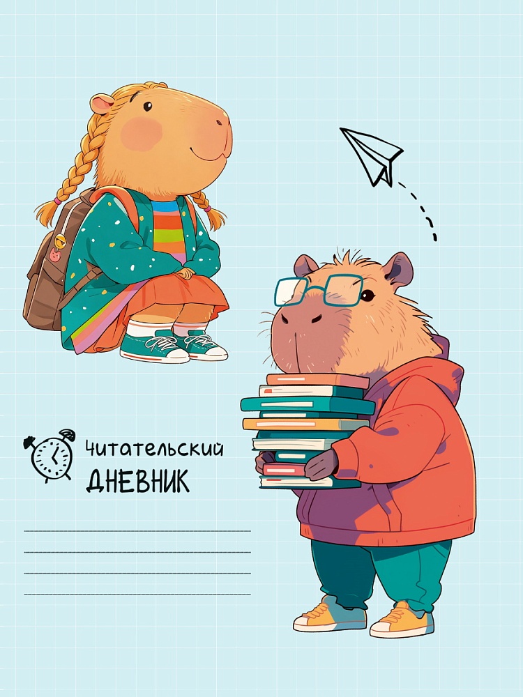 Дневник читательский а5 24л. "капибары на учёбе" (проф-пресс)