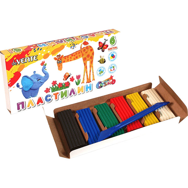 Пластилин "cosmo" (devente) 6цв. 120г, стек