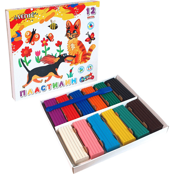 Пластилин "cosmo" (devente) 12цв. 240г, стек