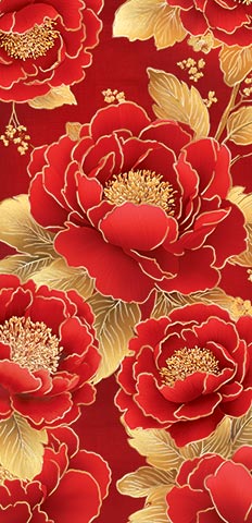 Конверт для денег красные цветы фольга