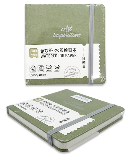 скетчбук для акварели 125х125см 24л 300гр "languo" зеленый тв.обл. Скетчбук для акварели 125х125см 24л 300гр "languo" зеленый тв.обл.