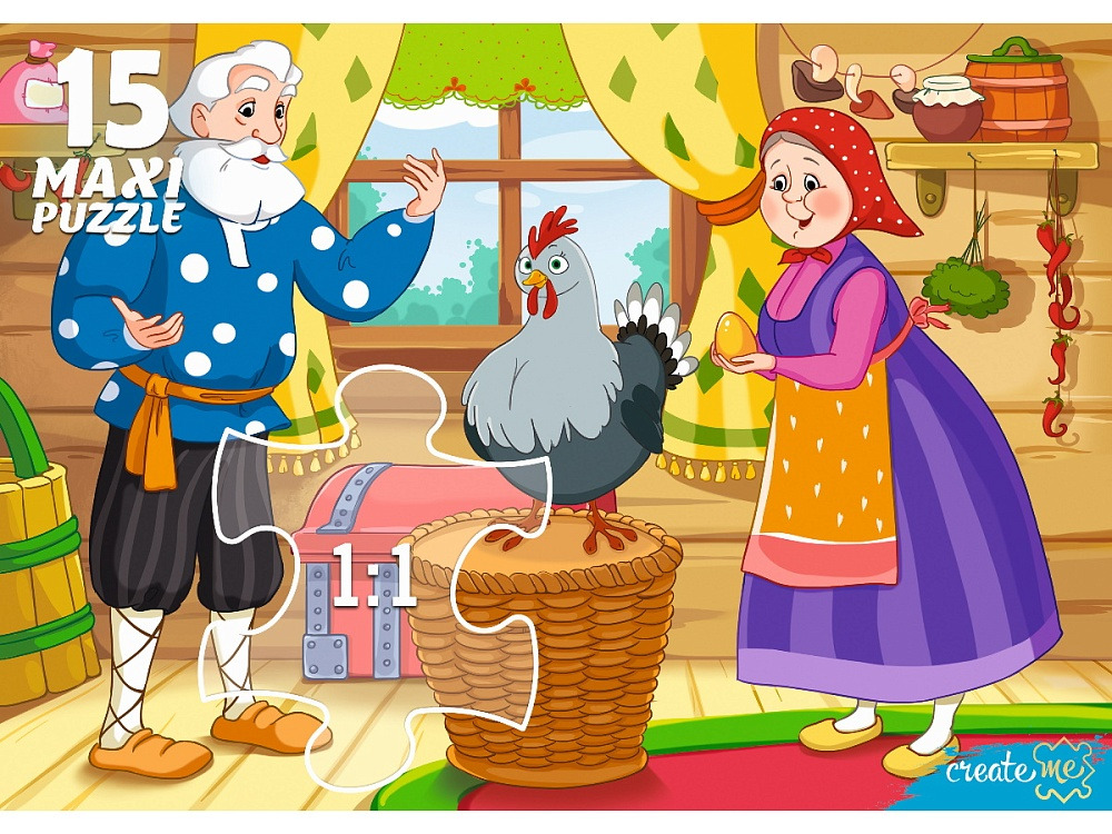 Пазлы maxi 15 дет. "курочка ряба" (рыжий кот)