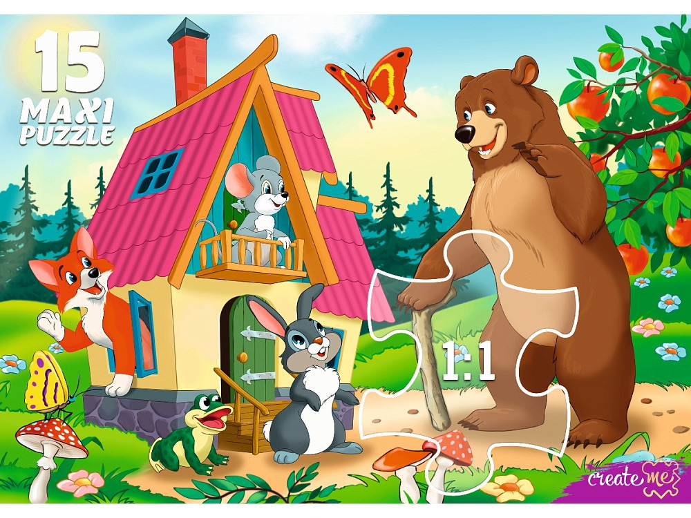 Пазлы maxi 15 дет. "теремок" (рыжий кот)