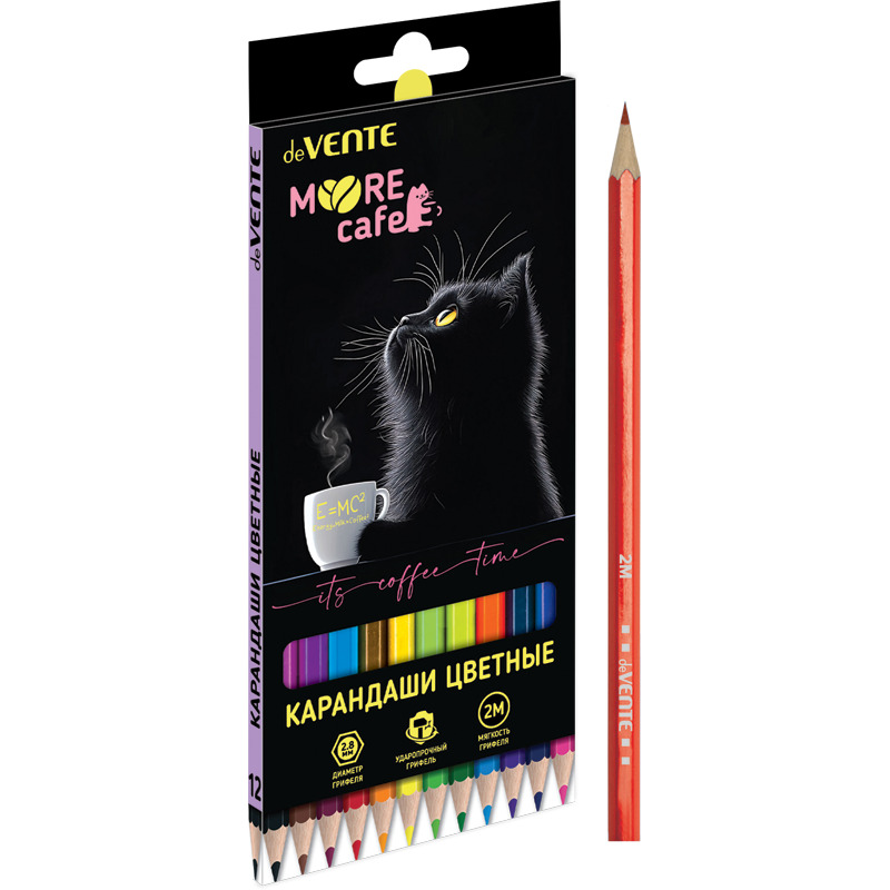 карандаши цветные devente "moore cafe" 12цв. шестигран. Карандаши цветные devente "moore cafe" 12цв. шестигран.