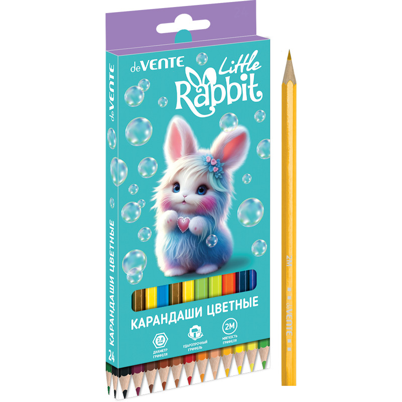 карандаши цветные devente "little rabbit" 24цв. шестигран. Карандаши цветные devente "little rabbit" 24цв. шестигран.