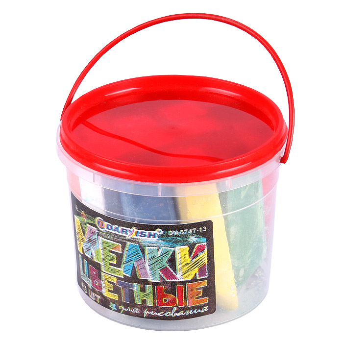 Мел цветной для асфальта darvish 13шт. 9цв. (пластик.ведро)