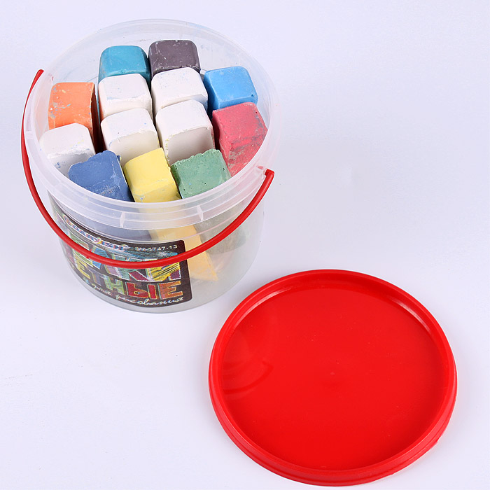 Мел цветной для асфальта darvish 13шт. 9цв. (пластик.ведро)